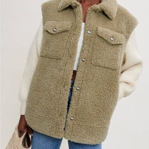 Maje Faux Fur and Knit Jacket